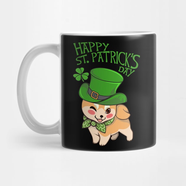 St Patrick Shiba Inu Cute Dog Kawaii by Aliaksandr